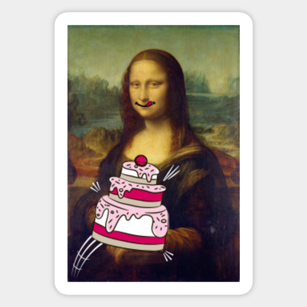 Mona Lisa cake Mona Lisa Sticker TeePublic
